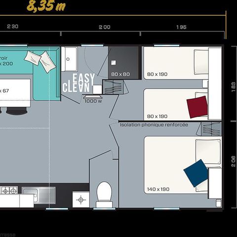 MOBILE HOME 4 people - Comfort 24m² 2 bedrooms
