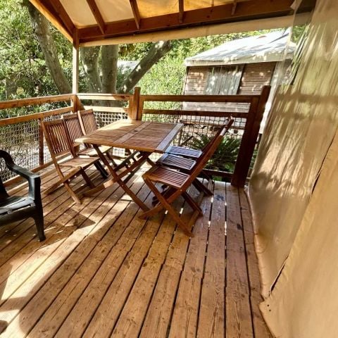 Tente en toile et en bois 5 personnes - Caba'nature 3 Pièces 5 Personnes