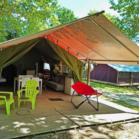 Tent van canvas en hout 5 personen - LODGE zonder sanitair