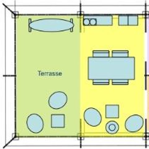 Canvas and wooden tent 5 persons - LODGE without sanitary facilities