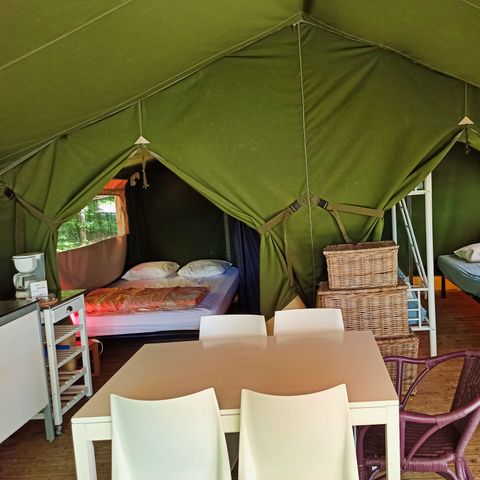 Tent van canvas en hout 5 personen - LODGE zonder sanitair