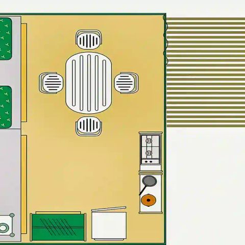 BUNGALOW DE LONA 4 personas - COMODIDAD (sin instalaciones sanitarias)