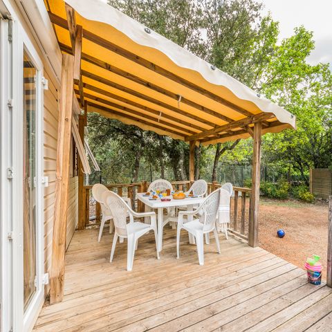 Mobilhome 6 personas - Clásico | 2 Dormitorios | 4/6 Pers. | Terraza elevada | Aire acondicionado.