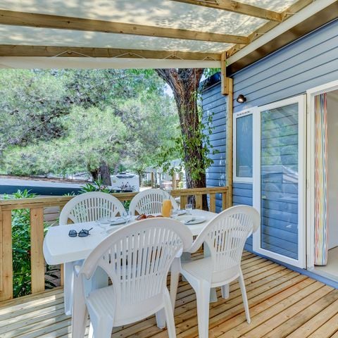 Mobilhome 6 personnes - Comfort XL | 3 Ch. | 6 Pers. | Terrasse surélevée | Clim.
