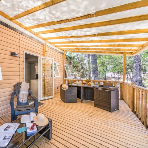 BUNGALOW 6 personnes - Mobil-home | Premium Exclusive | 3 Ch. | 6 Pers. | Terrasse Lounge | Clim. | TV