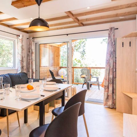 Mobilheim 6 Personen - Chalet | Ultimate Plus | 3 Zi. | 6 Pers. | Klimaanlage | TV