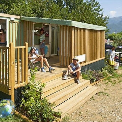TENTE TOILE ET BOIS 5 personnes - Tente Lodge hybride | 2 Ch. | 4/5 Pers. | 1 SDB | Clim.