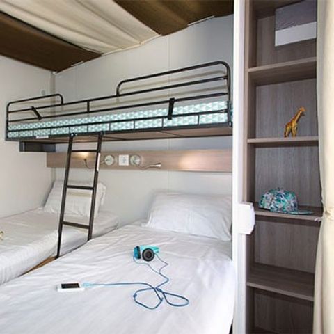 TENTE TOILE ET BOIS 5 personnes - Tente Lodge hybride | 2 Ch. | 4/5 Pers. | 1 SDB | Clim.