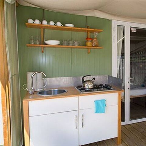 LODGE 5 personnes - Tente Lodge hybride | 2 Ch. | 4/5 Pers. | 1 SDB | Clim. 