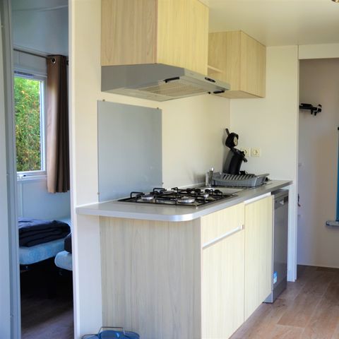 Stacaravan 6 personen - Stacaravan Premium 29m² - 2 kamers airconditioning +TV + vaatwasser 4 pers