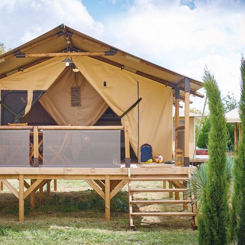 TENDA IN TELA E LEGNO 5 persone - Freeflower Confort 34m² - 2 camere da letto - senza bagno 5 pers.