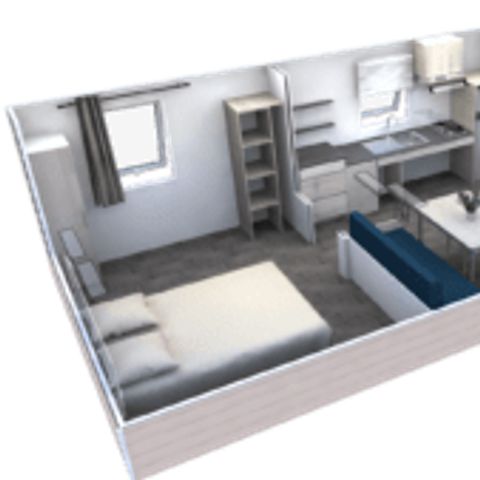 Stacaravan 4 personen - Stacaravan Confort 35m² 2 kamers + TV (ook geschikt voor personen met beperkte mobiliteit) 4 pers