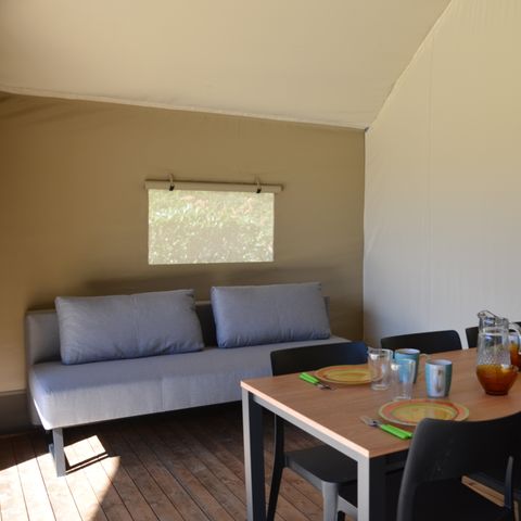CANVAS AND WOOD TENT 6 people - Woodlodge Confort Family tent 34m² - 3 bedrooms - without sanitary facilities 6 pers