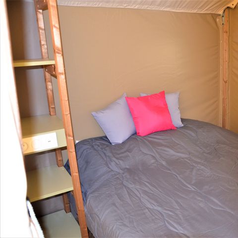 Tente en toile et en bois 4 personnes - Tente Woodlodge Confort 23m² 2 chambres - sans sanitaire 4 pers