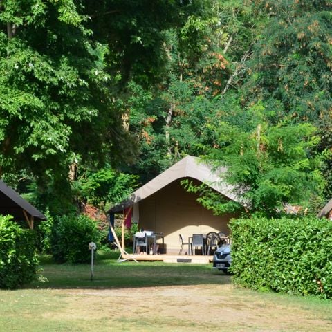 Tente en toile et en bois 4 personnes - Tente Woodlodge Confort 23m² 2 chambres - sans sanitaire 4 pers