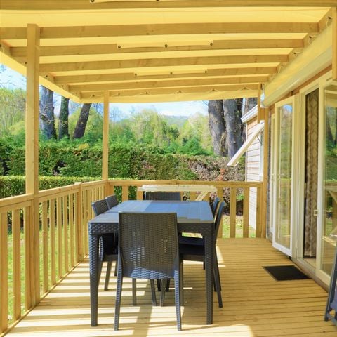 Mobilhome 6 personnes - Premium 40m² - CLIMATISÉ - 3 chambres - 2 salles de bain - TV - Lave Vaisselle - Plancha 6/8 pers