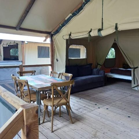 Tente en toile et en bois 7 personnes - Tente Lodge KENYA