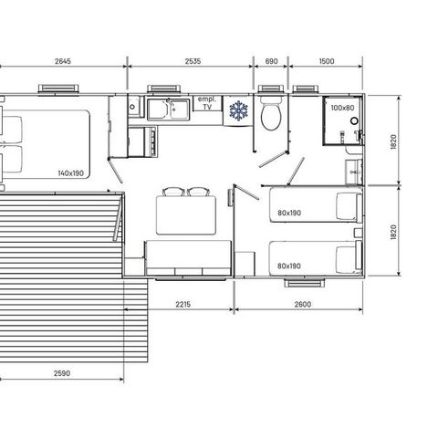 BUNGALOW 4 personnes - Ciela Confort Compact - 2 chambres