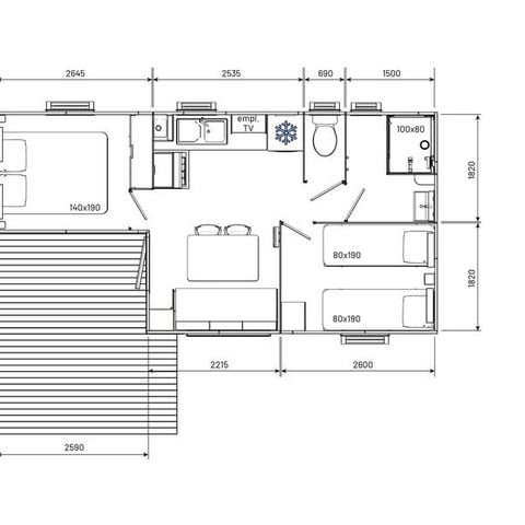 MOBILHOME 4 personnes - Ciela Confort Compact - 2 chambres