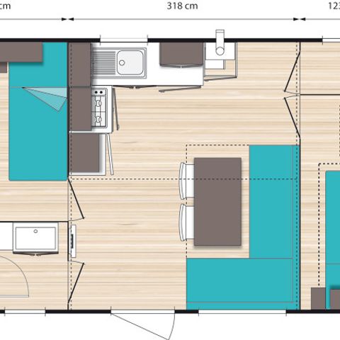 MOBILE HOME 6 people - Comfort for 4 to 6 people.