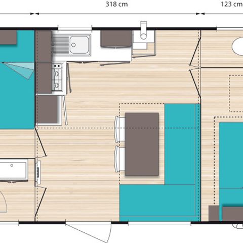 Mobilheim 6 personen - Komfort für 4 bis 6 Pers.