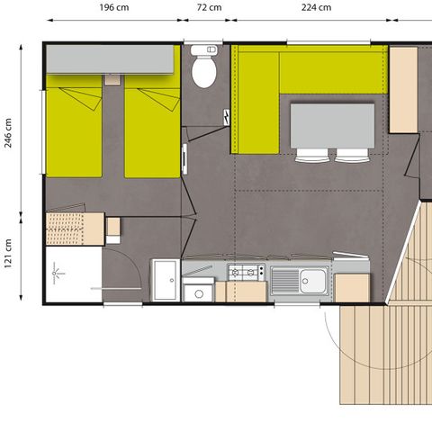Stacaravan 4 personen - Comfort + met airconditioning