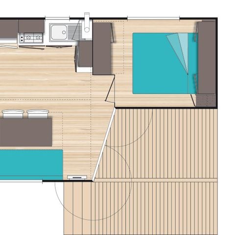 Stacaravan 4 personen - Confort + met airconditioning voor 4 personen.