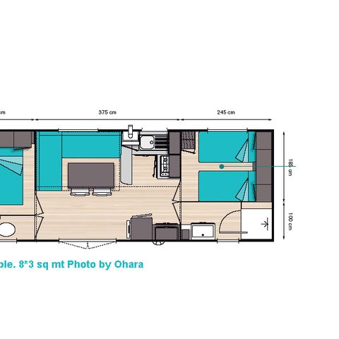 MOBILE HOME 4 people - Confort Plus 28m² / 2 bedrooms / air conditioning