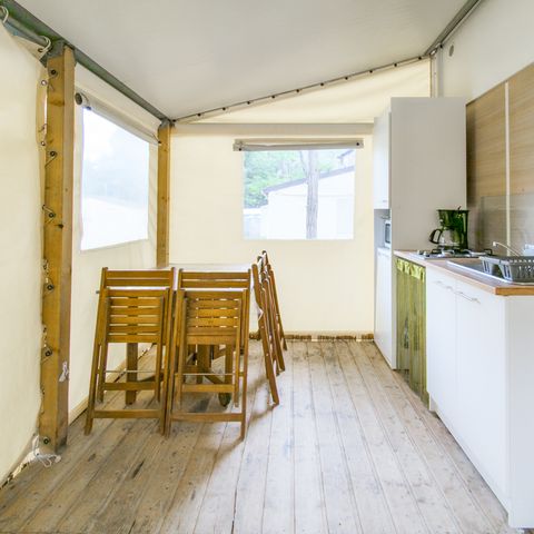 Bungalowtent 4 personen - 2 slaapkamers / geen badkamer