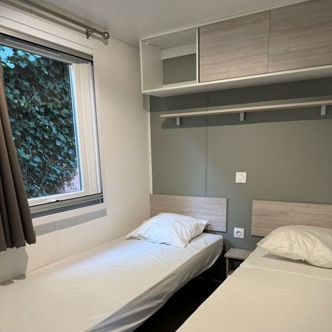 Stacaravan 6 personen - Premium "EVO" 29m² - 2 kamers - Airconditioning - LV - Oven - Schaduwrijk terras