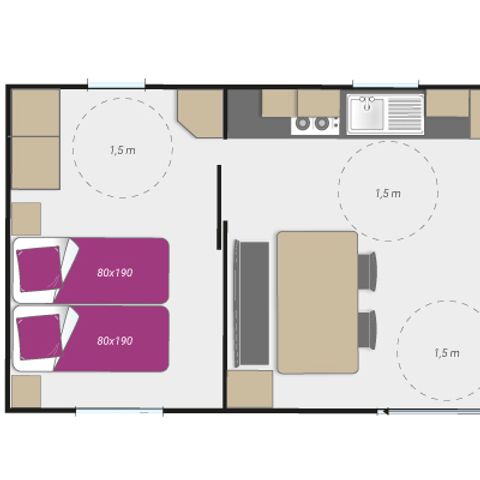 BUNGALOW 4 personnes - Helios PMR