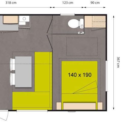 Mobile home 4 persons - ELDAPI CONFORT+ 2CH FERME SAMEDI