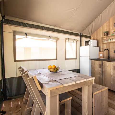 TENDA IN TELA E LEGNO 5 persone - Polari - Tenda Safari + servizi igienici + aria condizionata (6P)