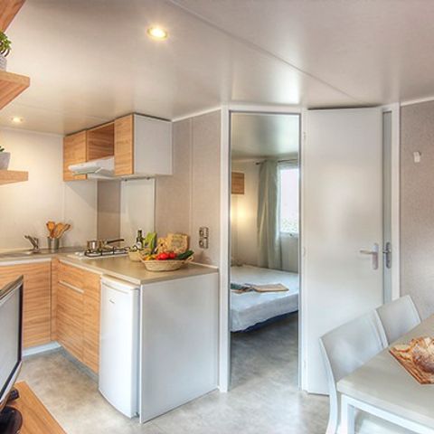 Mobilheim 2 personen - Comfort | 1 Zi. | 2 Pers. | Erhöhte Terrasse | Klima | TV