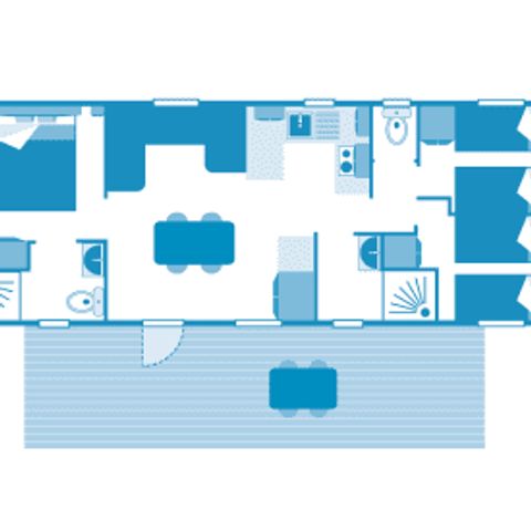 Stacaravan 6 personen - Huisje 6p 3ch ***