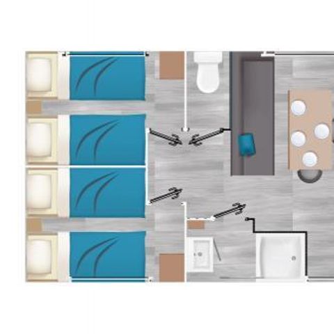 Bungalow 6 persons - Bungalow Premium 3 bedrooms 6 pers