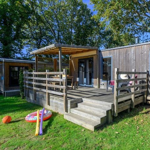 Stacaravan 8 personen - Premium Exclusief | 3 slaapkamers | 6/8 Pers | Verhoogd terras | 2 badkamers | Airconditioning | TV