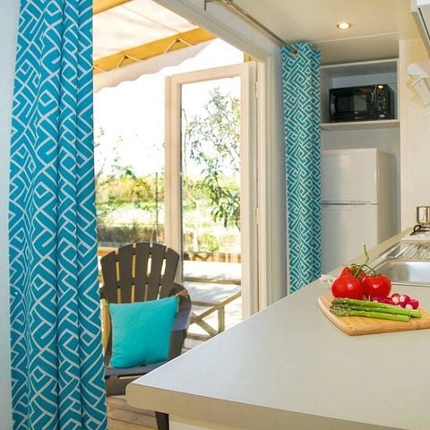 Mobilheim 8 personen - Premium | 3 Zi. | 6/8 Pers. | Erhöhte Terrasse | Klimaanlage