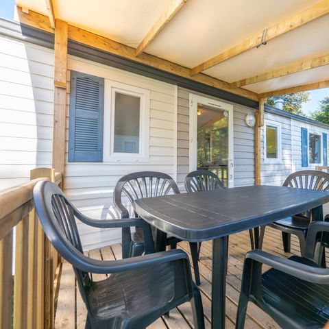 BUNGALOW 6 personnes - Mobil-home | Comfort | 3 Ch. | 6 Pers. | Terrasse surélevée | Clim.