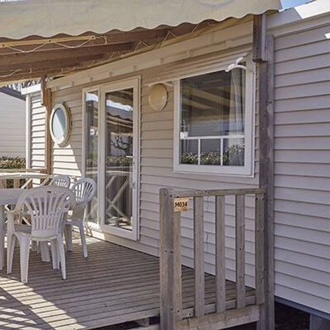 Stacaravan 6 personen - Stacaravan | Premium | 3 Slaapkamers | 6 Pers | Verhoogd terras | Airconditioning | TV