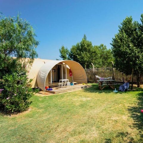 Tente en toile et en bois 4 personnes - C- Coco Lodge - 2 chambres 16m²
