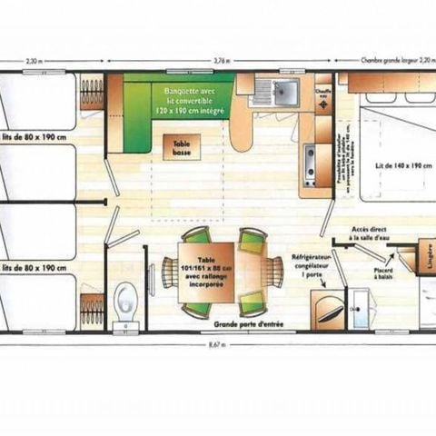 Mobile home 8 persons - 6/8 people