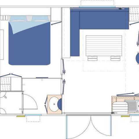 Mobilheim 4 Personen - MH Eco 2 Zimmer 4 Personen