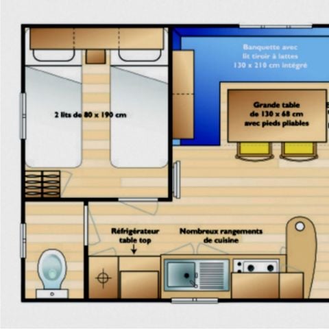MOBILHOME 4 personnes - MH Eco 2 chambres 4 personnes