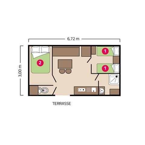 Mobile home 4 persons - Riviera 4 persons