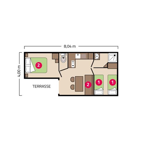 Mobile home 6 persons - Loggia Eco 4/6 persons