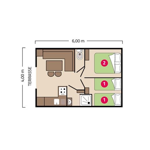 Mobile home 4 persons - Palma Air Conditioning 4 persons