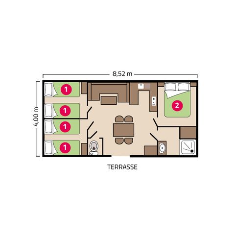 Mobile home 6 persons - Family 6 persons