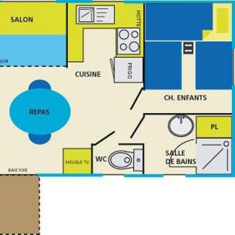Stacaravan 5 personen - Eco reeks - 2 slaapkamers