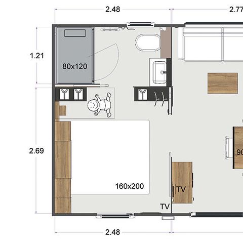MOBILHOME 4 personas - Gama PREMIUM SPA – 2 dormitorios – 2 baños – 4 personas – Aire acondicionado